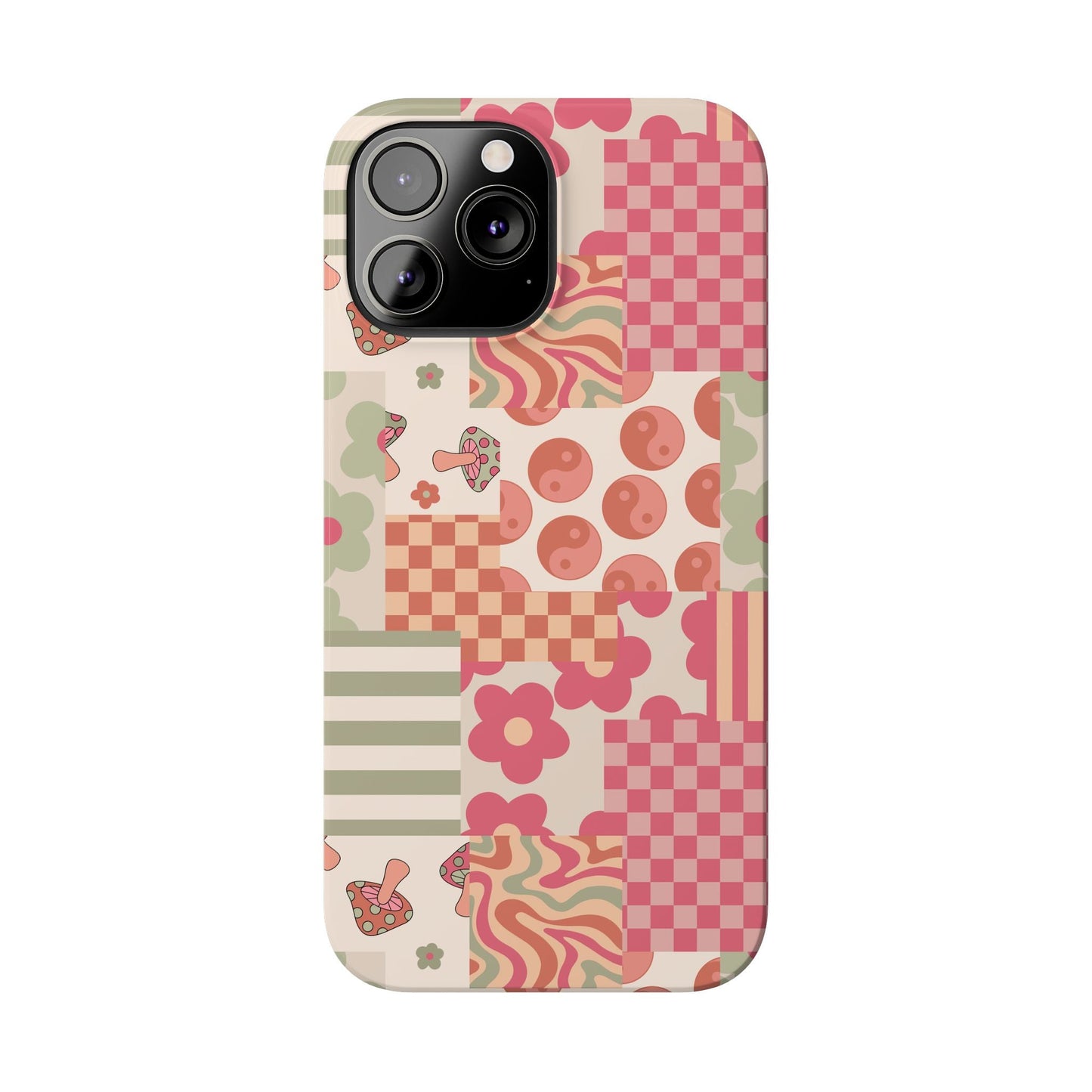 Groovy wavy mushroom Bright Phone Case