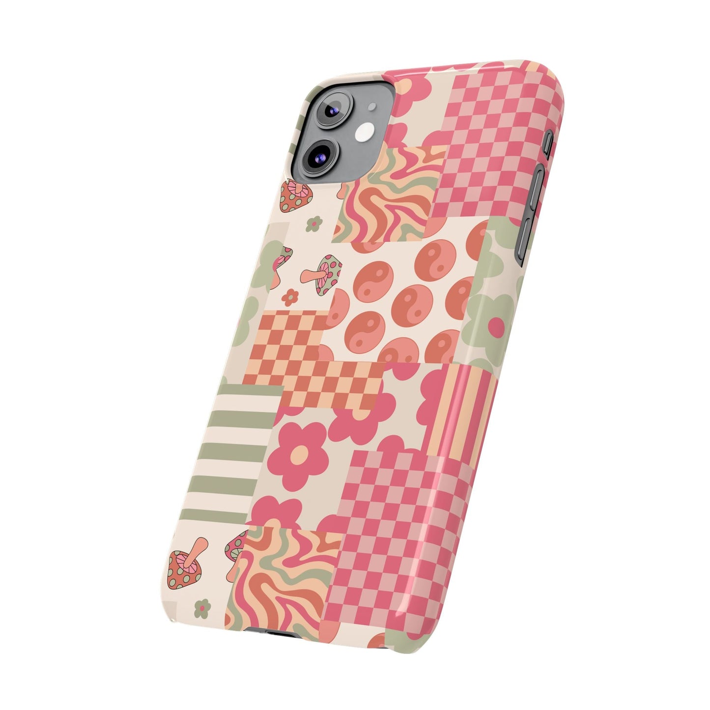 Groovy wavy mushroom Bright Phone Case