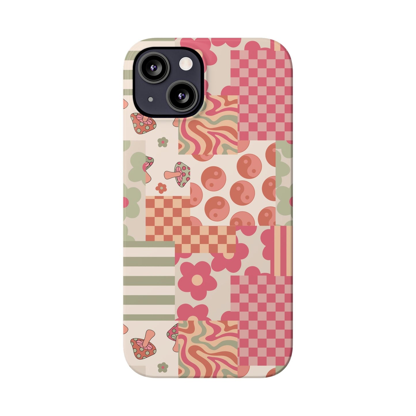 Groovy wavy mushroom Bright Phone Case