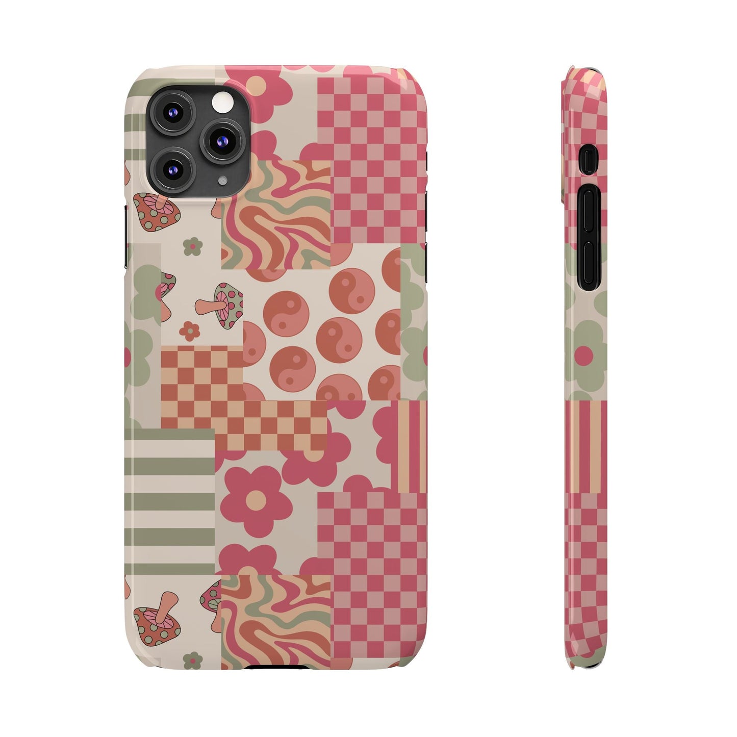 Groovy wavy mushroom Bright Phone Case