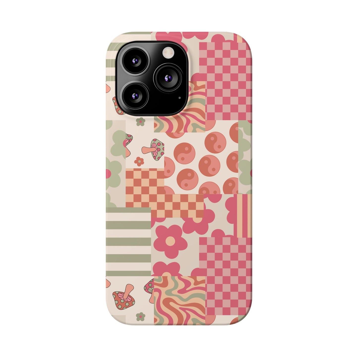 Groovy wavy mushroom Bright Phone Case