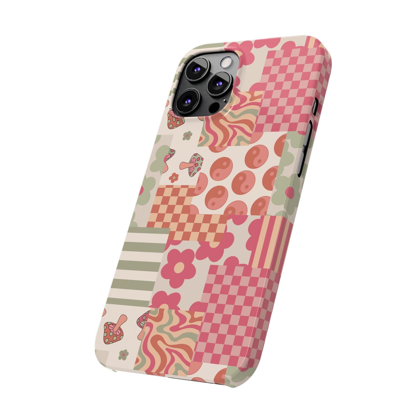 Groovy wavy mushroom Bright Phone Case