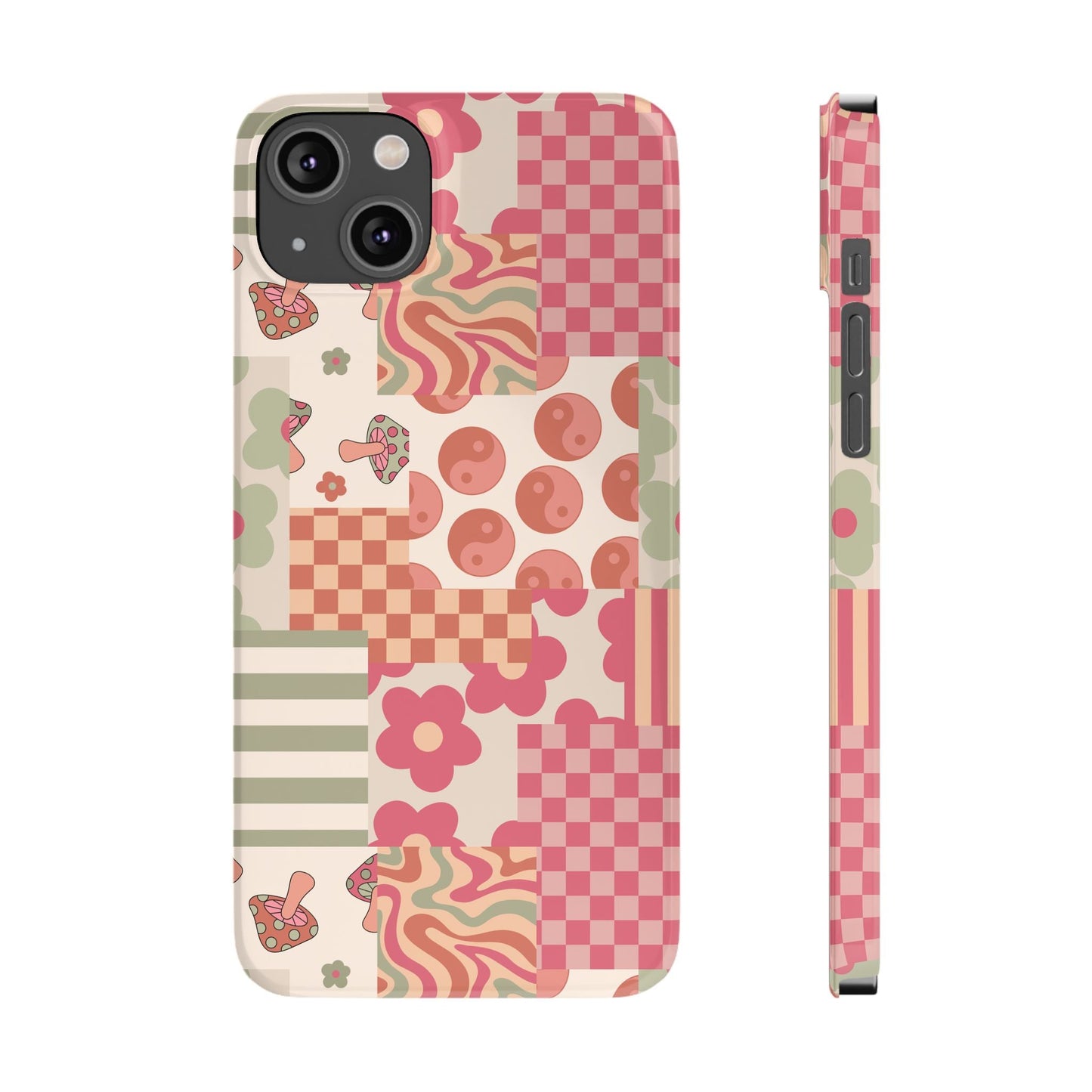 Groovy wavy mushroom Bright Phone Case