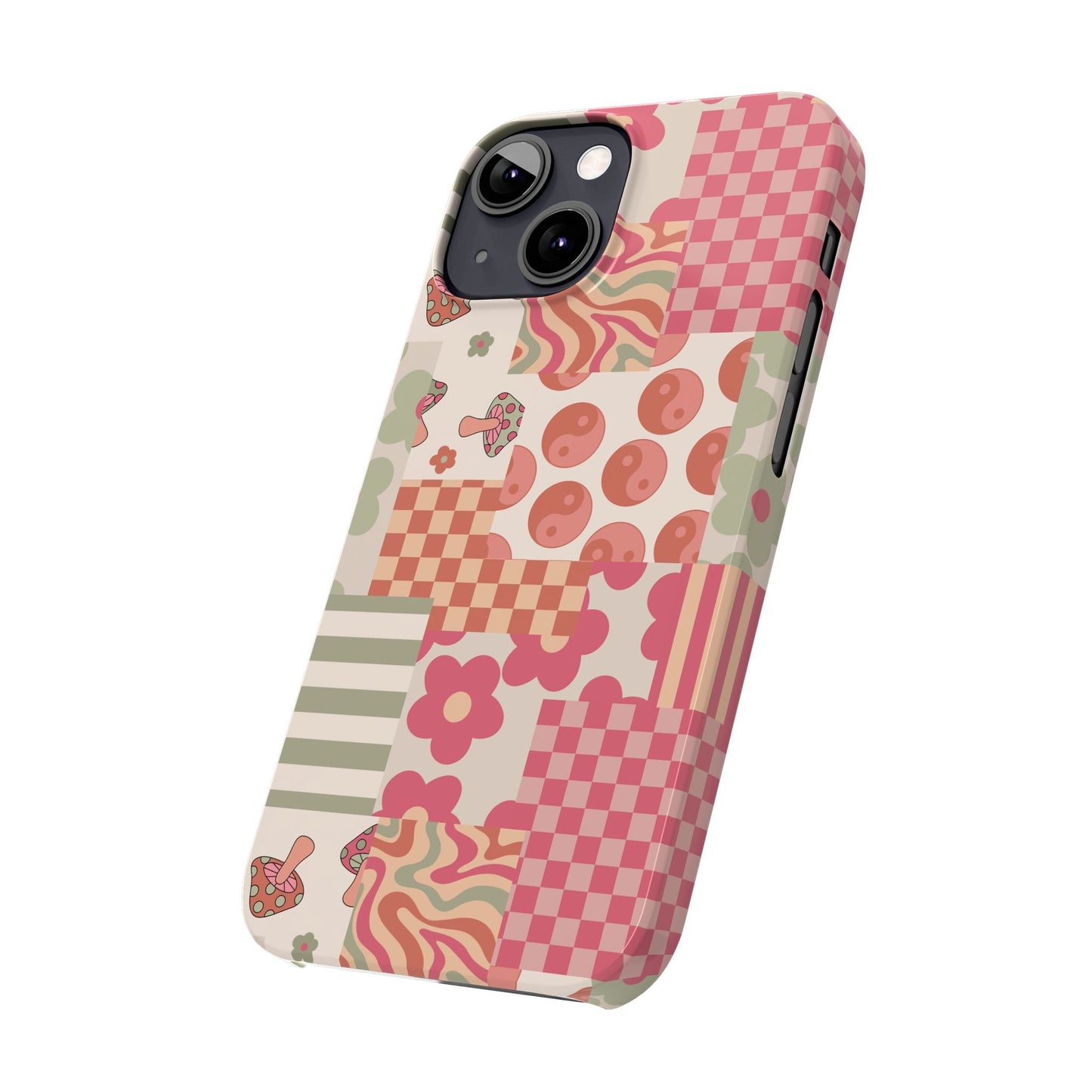 Groovy wavy mushroom Bright Phone Case