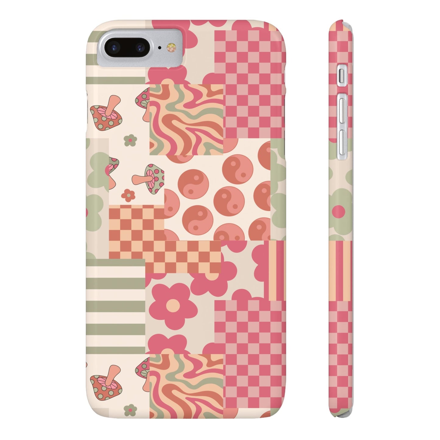 Groovy wavy mushroom Bright Phone Case