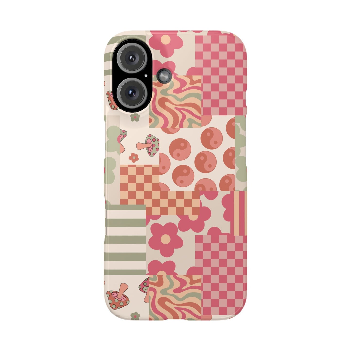 Groovy wavy mushroom Bright Phone Case