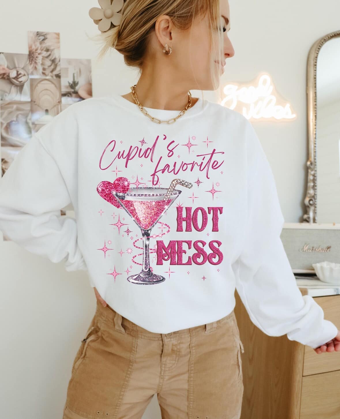 Cupids fav hot mess tee & sweatshirt