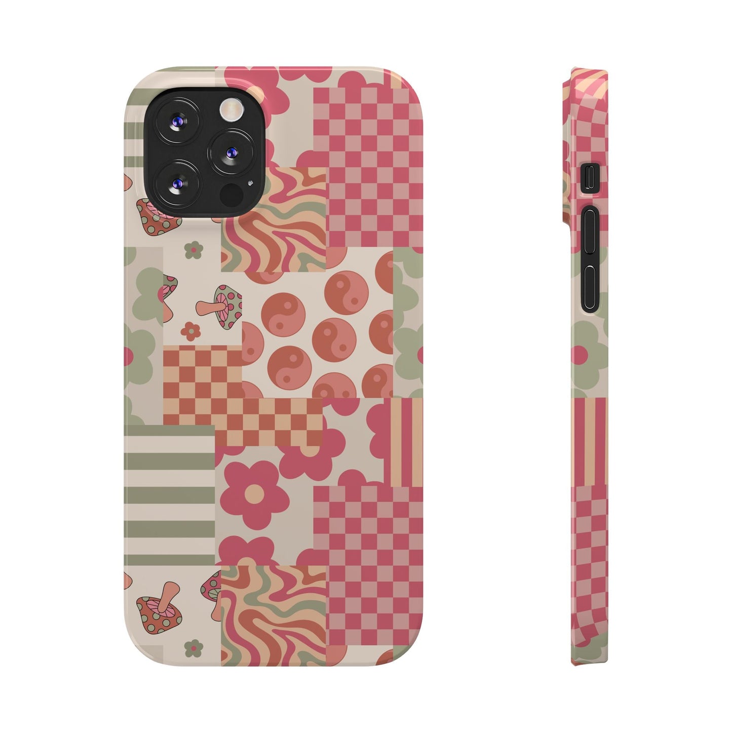 Groovy wavy mushroom Bright Phone Case