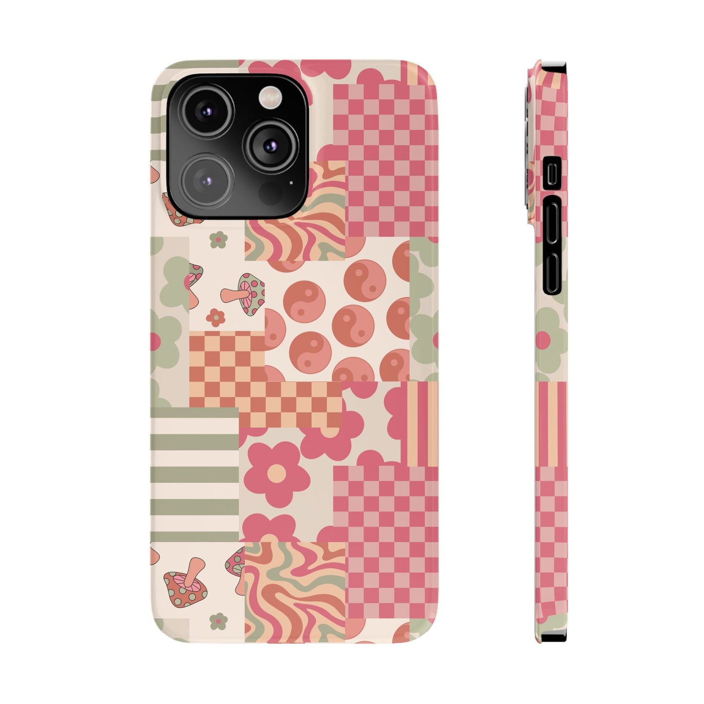 Groovy wavy mushroom Bright Phone Case